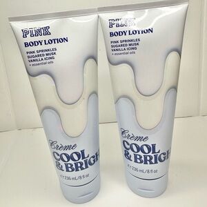 PINK Cool & Bright Crème Body Lotion Duo 8 oz New